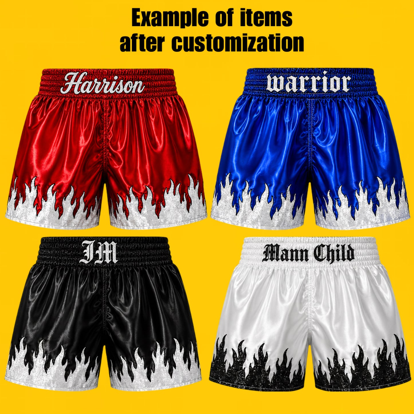 Flame Accent Boxing Trunks