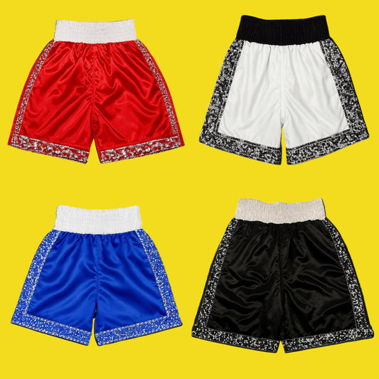 Rhinestone Trim Boxing Trunks