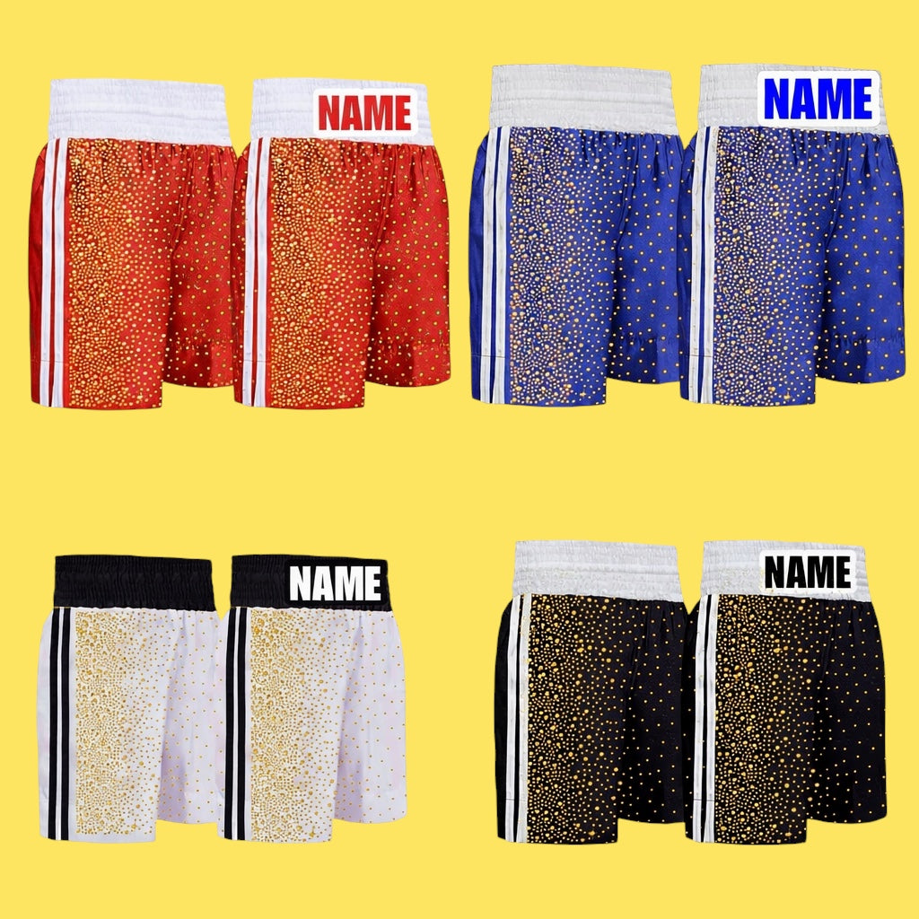 Rhinestone Stripe Boxing Trunks